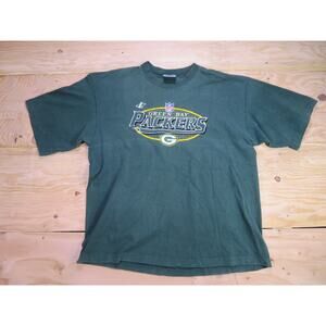 Green Bay Packers Logo Athletic Green T-shirt Sz 2XL Vintage